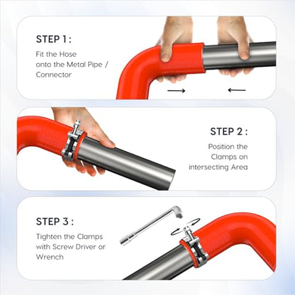 Endure 90 Degree Silicone Elbow Intake Hose 4-Ply, 1.5"(38mm) - Red - color: Red, size: ID - 1.5Inch(38mm)