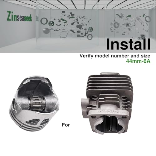 40mm 44mm Cylinder Assembly Piston Assembly for 43cc 47cc 49cc 2 Stroke Engine with Cylinder Piston Ring Circlip Gasket Piston Pin Needle Bearing Spark Plug (44mm-6A, Piston) - color: 44mm-6A, size: Piston