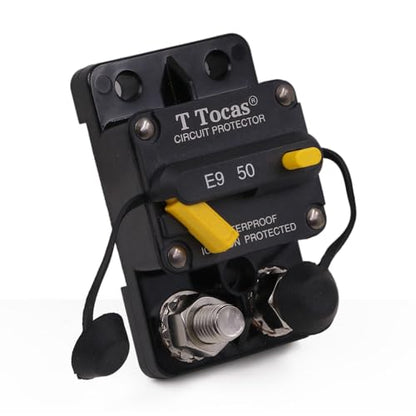 E9 3/8" Studs 50A Amp Circuit Breaker w/Manual Reset 12V-72VDC UL - color: 3/8" Studs Mount, size: 50A