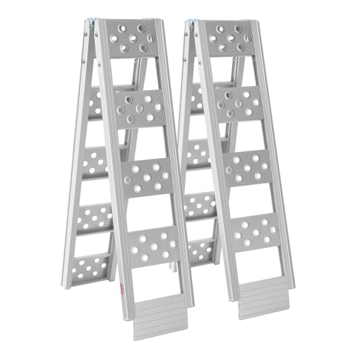 Ruedamann 6FT Folding Aluminum Truck Ramp, 880 lbs Capacity, 8" Wide - size: 2PCS