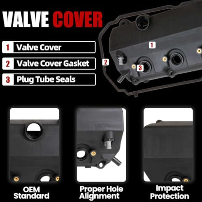 MITZONE Valve Cover Left Side Compatible with 2007-2009 Mitsubishi Outlander 3.0L Replace 1035A840 - color: 2007-2009 Outlander 3.0L Left Side