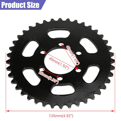 37mm Bore 40T Sprocket 35 Chain with 140 Links for Mini Bike CT100U - color: black sprocket 40T
