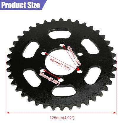 37mm Bore 40T Sprocket 35 Chain with 140 Links for Mini Bike CT100U - color: black sprocket 40T