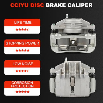 cciyu Front Left & Right Disc Brake Calipers With Bracket 18B4646 18B4647 - size: Front[18B4646+18B4647]