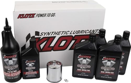 Klotz 4 Quart 20W/50 Synthetic Motor Oil Change Kit for 1986-2022 Evolution Sportster - Premium Kit - size: 4 Quart Premium - Evolution Sportster