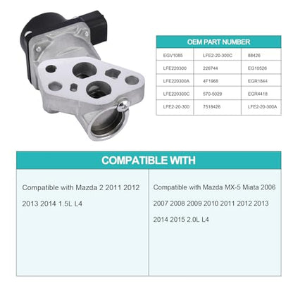 AULINK Fits LFE220300 EGR Valve (1.5L 2.0L L4) For Mazda 2 2011-2014 MX-5