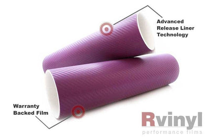 Rwraps 3D Carbon Fiber Vinyl Car Wrap Film in Purple - 5ft x 1ft - Vehicle Sheet Roll with Adhesive Back and Air Release Technology - color: 3D Carbon Fiber Purple, size: 5ft x 1ft
