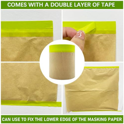 Tape and Drape, 6” x 50 feet Masking Paper for Painting, 1 Pack - size: 6", 50ft