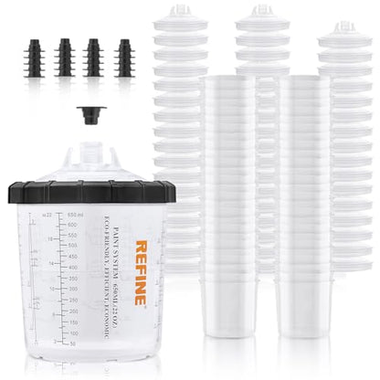 REFINE Disposable Spray Paint Gun Cups 22 Ounce/ 650ml for Mixing & Storing