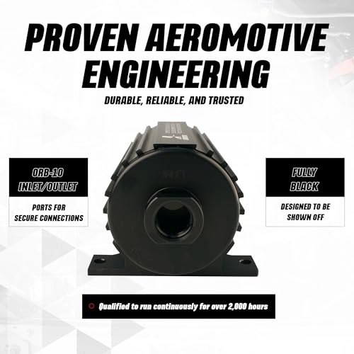 Aeromotive A1000 Marine Inline Fuel Pump - 12V Electric External - 11108 - color: Black