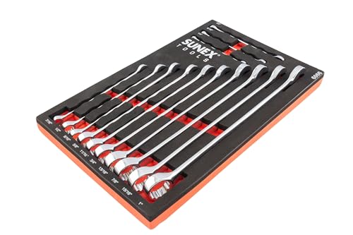 Sunex 9909 13 Pc. V-Groove SAE Wrench Set in EVA Foam 1/4"-1" - size: 13 Pc. SAE Wrench Set