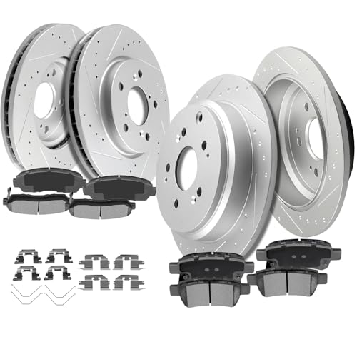 SCITOO Front 11.65" Rear 12.32" Brake Pads and Rotors Kits Brakes Kit - size: 31369+D1521 & 31368+D1088 [4+8PCS]