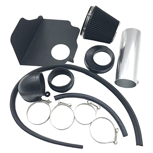4-Inch Cold Air Intake Kit with Heat Shield + Filter Compatible for Dodge Magnum 2005-2008 ; Charger 2006-2010; Challenger 2008-2010; Chrysler 300 2005-2010 5.7L 6.1L V8 (Silver Tube & Black Filter) - style: Silver Tube & Black Filter
