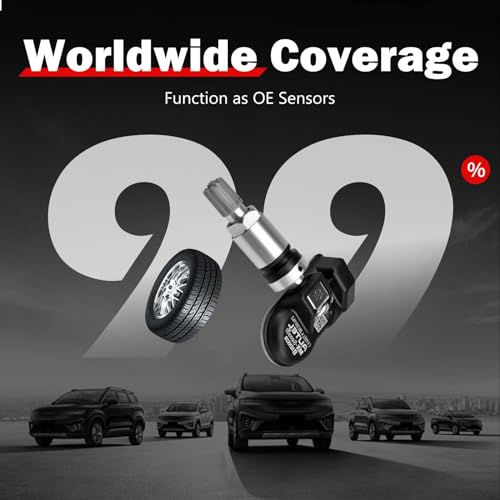 Autel TPMS Sensors Set of 4 Programmable MX Sensor for Tire Pressure Dual Frequency 315MHz/433MHz Autel Sensor Rubber Stem Programmable by TS508 TS408 TS508WF TS608 MS906TS ITS600 MS906PRO-TS - size: Sensor Rubber 4 pcs