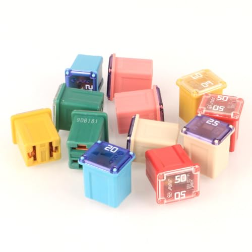 Gebildet 12피스 12V-24V 자동차 로우 프로파일 Jcase 박스 모양 다양한 퓨즈 트럭, 자동차 및 SUV, 보트(20A/25A/30A/40A/50A/60A, 각 2개) - color: 짧은