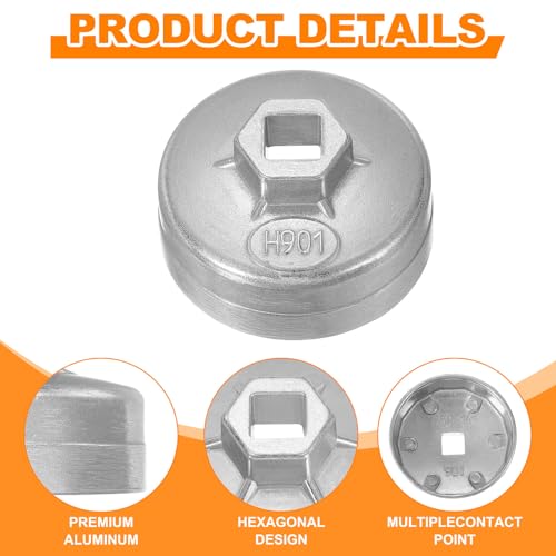 HARFINGTON 2pcs Oil Filter Cap 14 Flute 65/67mm Inner Dia 1/2" Square Drive - size: 14 Flute 65/67mm