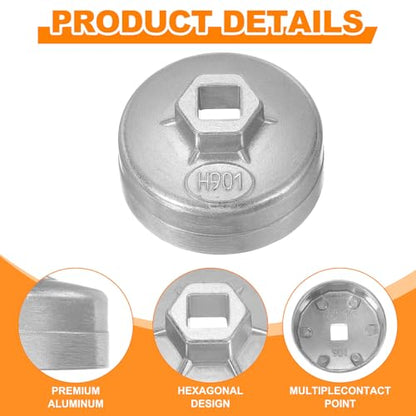 HARFINGTON 2pcs Oil Filter Cap Wrench 14 Flute 74mm Inner Dia 1/2" Square - size: 14 Flute 74mm