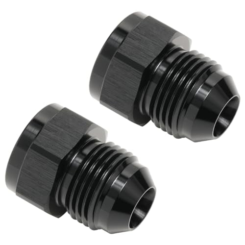6AN Female to 8AN Male Flare Expander Fitting Adapter Aluminum Black, Pack of 2 - color: Black - 2pcs, size: 6AN Female to 8AN Male