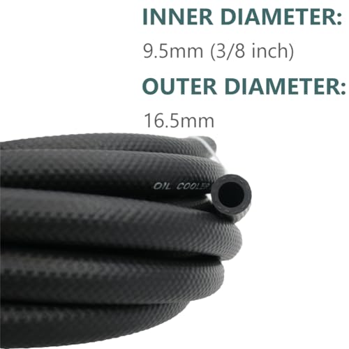 3/8 Transmission Oil Cooler Hose - 300 PSI Fuel Line Hose J1532 For Transmission Fluid, Oil, Coolant, Diesel, Hydraulic Fluid, Lubricant, Gas - size: 3/8 10FT without Clamps