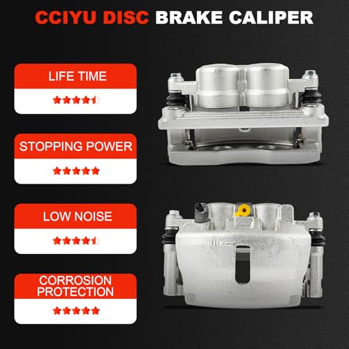 cciyu Front Left & Right Brake Calipers With Bracket 18-B5004A 18-B5005A - size: Front[18-B5004A+18-B5005A]