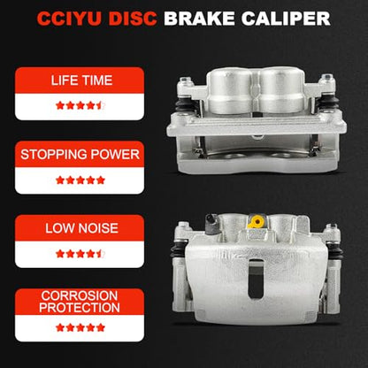 cciyu Front Left & Right Brake Calipers With Bracket 18-B5004A 18-B5005A - size: Front[18-B5004A+18-B5005A]
