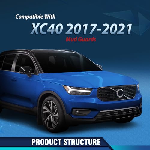PIT66 Mud Flaps Fit Volvo XC40 2017-2021 Front & Rear Splash Guards 4PCS - size: Fit Volvo XC40 2017-2021