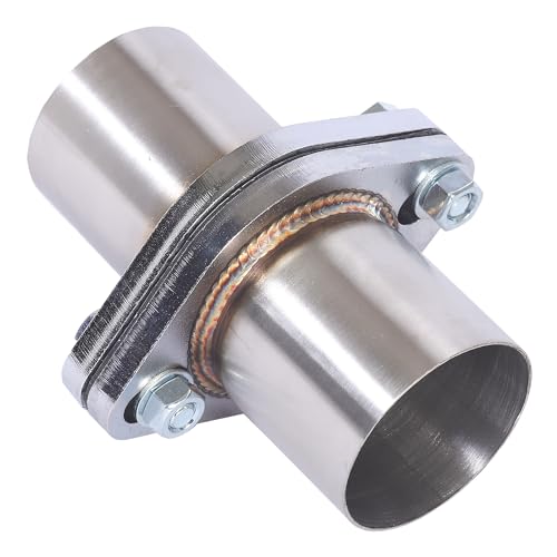 Exhaust Flange Repair Pipe Kit, 60mm/2.35 Inch ID to 2.35 Inch OD Stainless Steel Quick Fix 2 Bolt Exhaust Flange Pipe with Gasket Bolt & Hardware, Universal Fitment - size: 2.35 Inch 2 Bolt