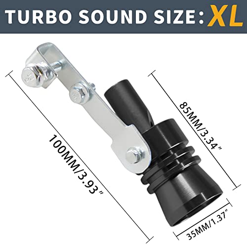 Universal Black Universal Turbo Sound Whistle Muffler Pipe Sounder Simulator Tailpipe Noise Sound Enhancer Compatible with Motorcycle, Truck, Cars, Dirt Bike and Scooter(XL 2 Pack) - color: Black