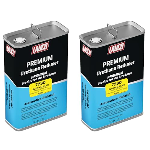 LAUCO Slow Urethane Grade Reducer (7230), 2 Gallons, 75°F - 95°F - For Automotive Paint and Industrial Paint Use - High Performance Automotive Grade 7230 - style: Slow - Two Gallons