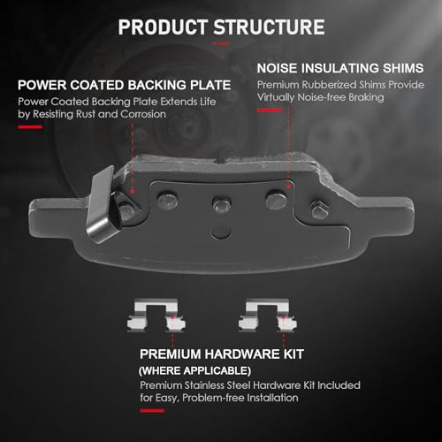 cciyu D1033 Ceramic Rear Brake Pad Set - size: Rear[D1033]