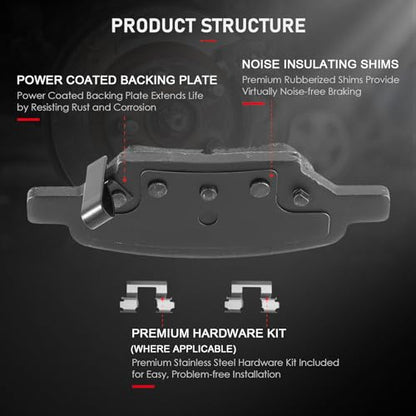 cciyu D1033 Ceramic Rear Brake Pad Set - size: Rear[D1033]