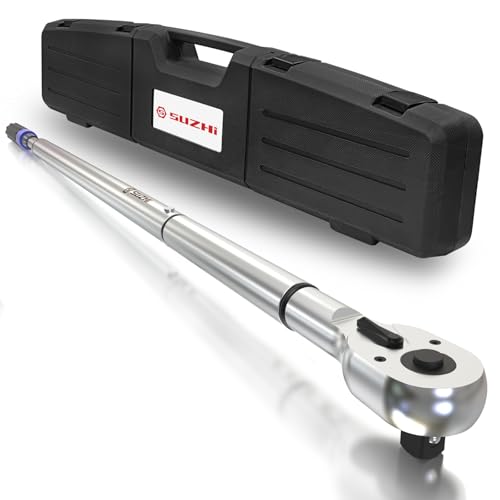 SuZhi 1 Inch Drive Torque Wrench 200-1000 FT.LB / 271-1356.7N.M/Aluminum Alloy handle & Cr-Mo Material Head, Heavy Duty, Professional,Dual Direction, Store in Solid Case - size: 1'' 1pc