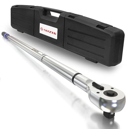 SuZhi 1 Inch Drive Torque Wrench 200-1000 FT.LB / 271-1356.7N.M/Aluminum Alloy handle & Cr-Mo Material Head, Heavy Duty, Professional,Dual Direction, Store in Solid Case - size: 1'' 1pc
