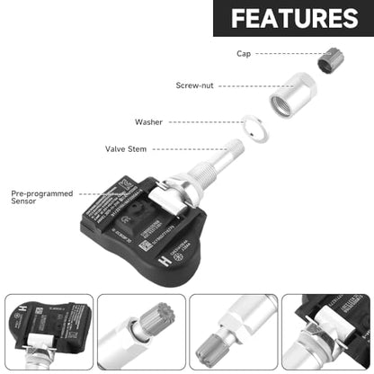4pc 433MHz TPMS Sensors for Land Rover Jaguar GX63-1A159-AA