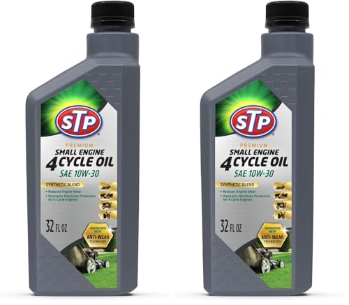 STP Premium Small Engine 4 Cycle Oil Formula, SAE10W-30 Small Engine Oil & Care Formula Reduces Wear for Lawnmower, Push Mower, Tractor, 32 Oz, STP (Pack of 2) - size: 32 OZ (Pack of 2)