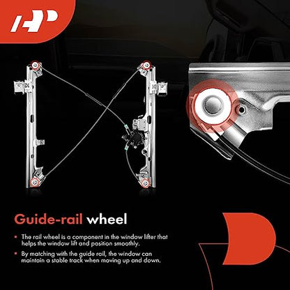A-Premium Front Driver Side Power Window Regulator with Motor - size: Front Driver Side (LH)