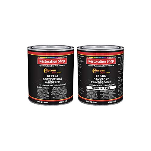 Custom Shop, White DTM Epoxy Primer/Sealer 2.1 VOC, 1:1 Mix, 1 Quart Kit - color: White, size: 16 Fl Oz (Pack of 2)