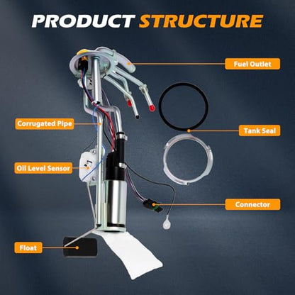 E3621S Fuel Pump Module Assembly Suitable for 1988-1995 C1500 C2500 C3500 K1500 K2500 K3500 4.3L/5.0L/5.7L/7.4L OE 19111396, 25028499, 25028611, 25168719 - size: E3621S-size: 38cm