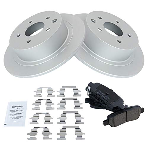TRQ Rear Brake Pad and Rotor Set Ceramic G Coated Solid Rotors - style: BKA11313