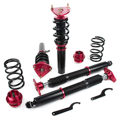 Adjustable Coilovers Suspension Kit fit for 2004-2013 for Mazda 3 Coilover Struts Spring Shocks(Red)