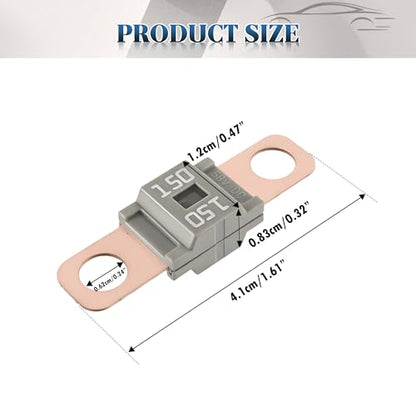 5Pcs AMI/Midi Fuse Kit - High Current Bolt-on Fuses for Battery Fuse Replacement - Heavy Duty Truck Fuses for Cars, RVs, Construction Vehicles & Marine Audio Systems (150A) - size: 150A