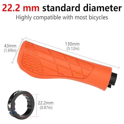 Ergonomic Non-Slip Comfort Bike Grips for BMX/Scooter - color: Orange