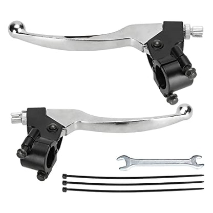 FVRITO Left Right 7/8" 22mm Clutch Brake Handle Levers Perch for CRF70 CRF80 CRF100 CRF150 XR80 XR100 XR200r XL100 XL250 ATC 200m Pit Dirt Motor Bike Motorcycle Baja Mini Bike MB200 MB165 Parts Silver - color: Silver