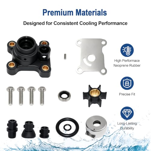 MARKGOO Water Pump Repair Kit 394711 for Johnson Evinrude Outboard 8-15 HP - color: 394711 fits 8 9.9 10 15HP