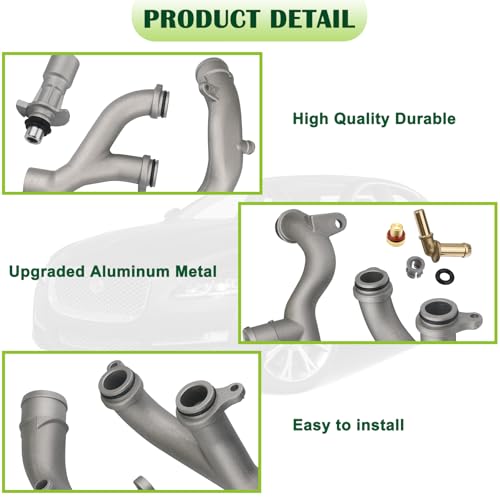 Upgraded Aluminum Coolant Outlet Pipes Kit Compatible with Jaguar,Land Rover Range Rover Sport LR4 3.0L V6/5.0L V8 Replaces LR092992 LR028136 LR049990 - size: Coolant Outlet Pipes Kit