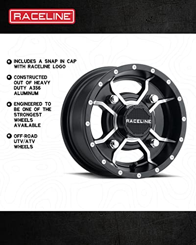 Raceline Wheels A77 MAMBA UTV/ATV Wheel Black Machined Finish 10x5" 4x110", 18 mm offset/(3.71"B/S) - color: BLACK w/MACHINED FACE, size: 10x5" inches, 4X110, 18/3.71"