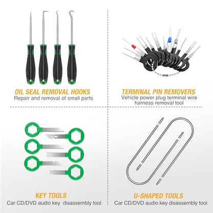 GOOACC 102Pcs Car Push Retainer Clips & Auto Fasteners Assortment - color: 102Pcs Green