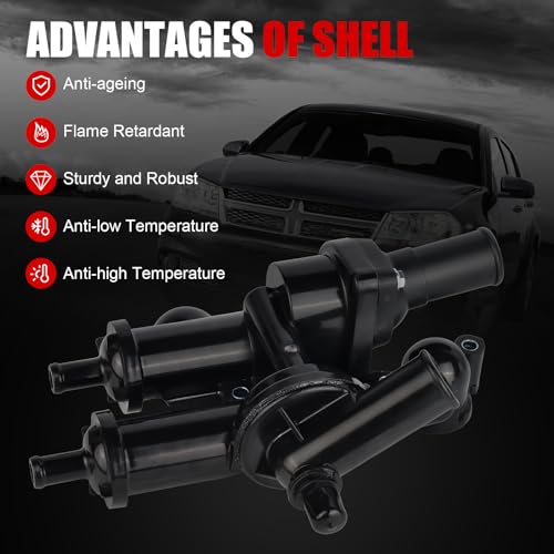Thermostat Housing Assembly W/Sensor 68003582AB - Compatible with Dodge, Jeep - Journey 09-20, Avenger 09-14, Compass Patriot 07-17, Caliber, Sebring, 200 - DOHC 4Cyl 2.4L 2.0L - size: Plastic 902-319