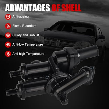 Thermostat Housing Assembly W/Sensor 68003582AB - Compatible with Dodge, Jeep - Journey 09-20, Avenger 09-14, Compass Patriot 07-17, Caliber, Sebring, 200 - DOHC 4Cyl 2.4L 2.0L - size: Plastic 902-319
