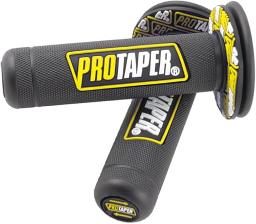 7/8" Motorcross Handle Grips Dirt Bike 22mm 24mm Truster Grips Motorcycle Ergonomic Bar End Non Slip Grip Gel Gep Scooter Cruiser Racing Mountain (Black Yellow)